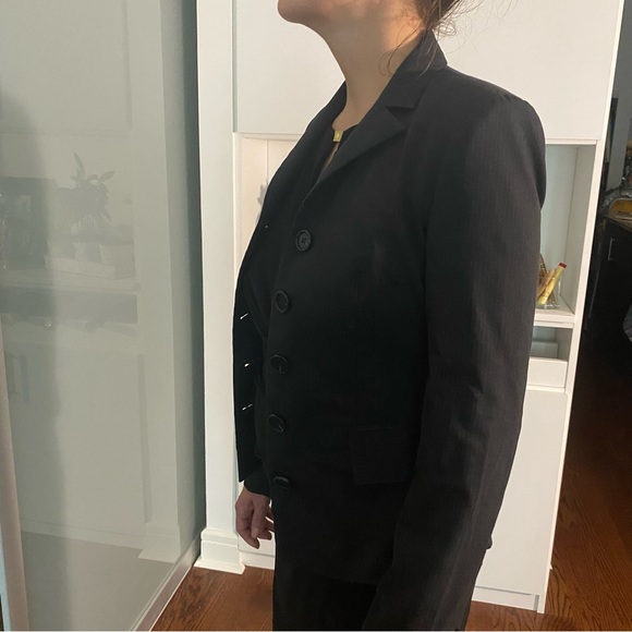 Jacob Dark Grey Blazer with Pin Stripes Size 0 - Picture 6 of 7